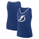Tampa Bay Lightning Logo Athletic Women's Stellar Win V-Neck Tank Top - Blue Tank Top