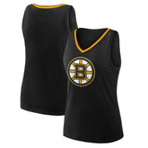 Boston Bruins Logo Athletic Women's Stellar Win V-Neck Tank Top - Black Tank Top