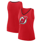 New Jersey Devils Logo Athletic Women's Stellar Win V-Neck Tank Top - Red Jerseys