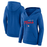 Philadelphia 76ers Logo Athletic Women's Triumphant V-Neck Pullover Hoodie - Royal sale
