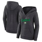Boston Celtics Logo Athletic Women's Triumphant V-Neck Pullover Hoodie - Heather Charcoal discount