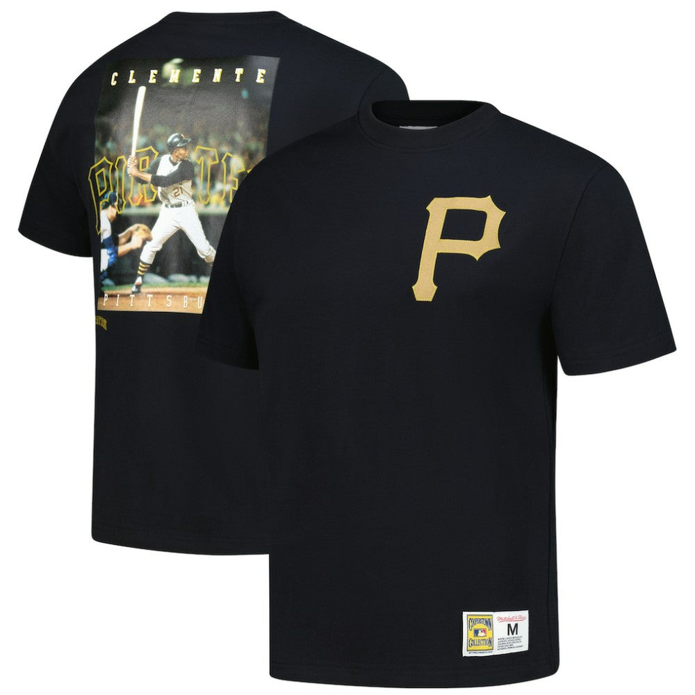 Roberto Clemente Pittsburgh Pirates Legends Collection Vintage Logo T-Shirt Black