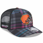Cleveland Browns New Era 2024 NFL Crucial Catch Plaid 9SEVENTY Trucker Snapback Hat - Black outlet