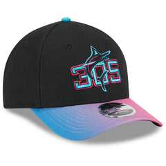 Miami Marlins 2025 City Connect 9FORTY M-Crown Adjustable Hat Black/Pink