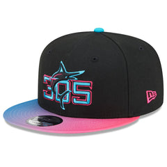 Miami Marlins 2025 City Connect 9FIFTY Snapback Hat Black/Pink