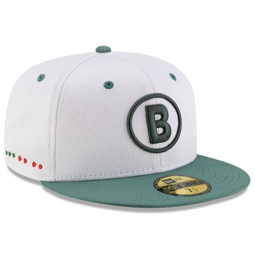 Boston Red Sox 2025 City Connect Batting Practice 59FIFTY Fitted Hat White/Green