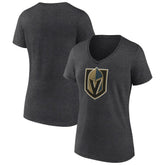 Vegas Golden Knights Women's Primary Logo V-Neck T-Shirt - Charcoal T-shirts