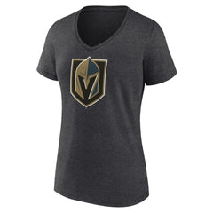 Vegas Golden Knights Women's Primary Logo V-Neck T-Shirt - Charcoal T-shirts