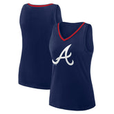 Atlanta Braves Logo Athletic Women's Stellar Win V-Neck Tank Top Navy