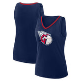 Cleveland Guardians Logo Athletic Women's Stellar Win V-Neck Tank Top Navy