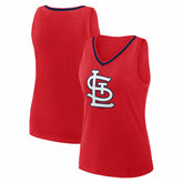 St. Louis Cardinals Logo Athletic Women's Stellar Win V-Neck Tank Top Red