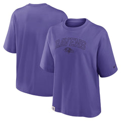 Baltimore Ravens Women's Glory Arch Boxy T-Shirt - Purple for sale