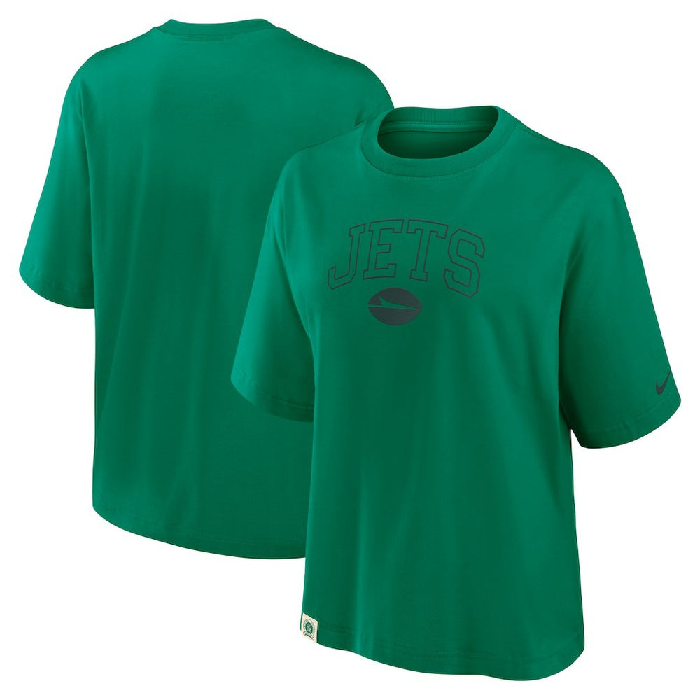 New York Jets Women's Glory Arch Boxy T-Shirt - Green on sale