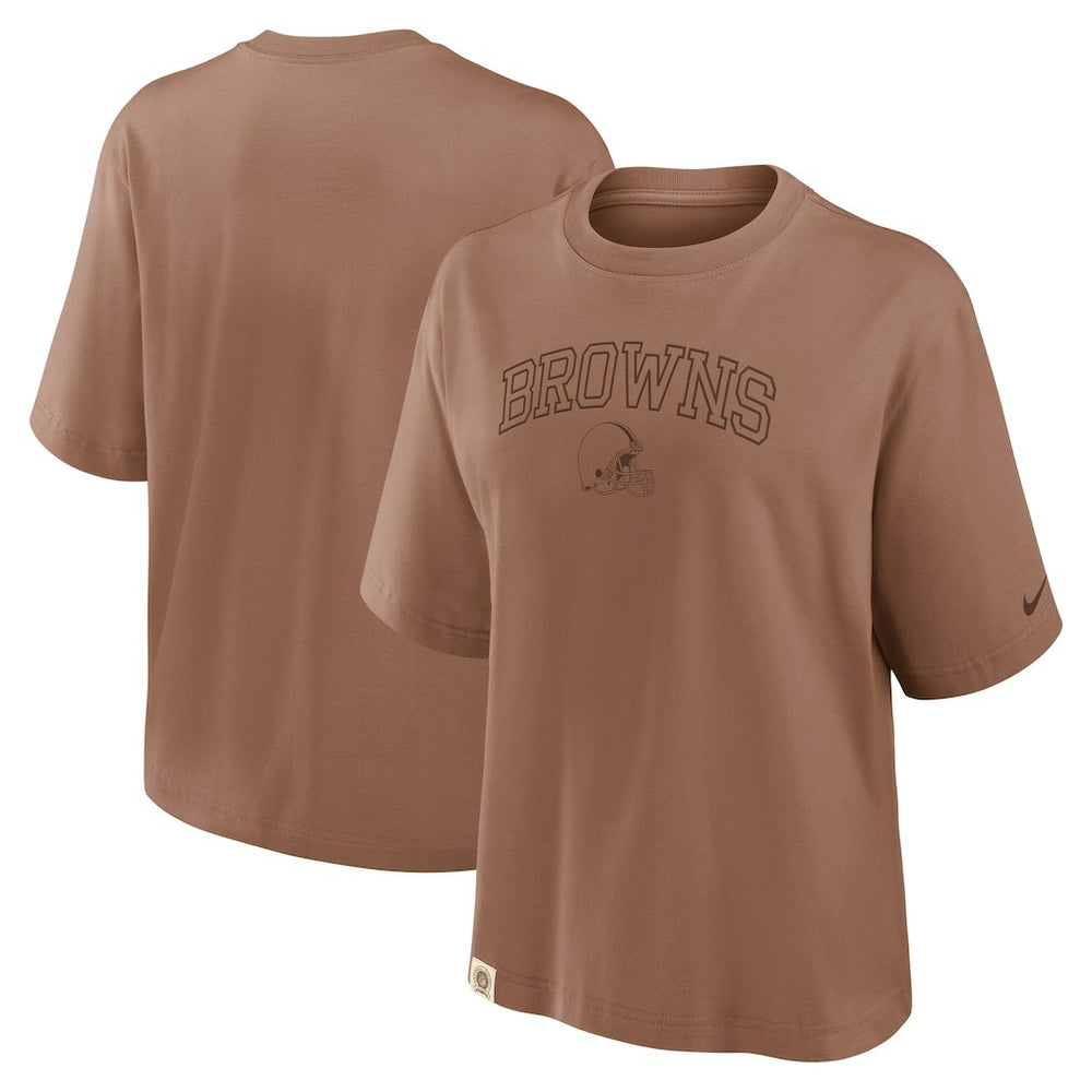 Cleveland Browns Women's Glory Arch Boxy T-Shirt - Brown sale