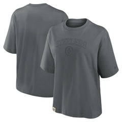 Pittsburgh Steelers Women's Glory Arch Boxy T-Shirt - Charcoal for sale