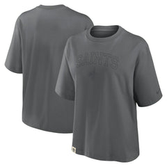 New Orleans Saints Women's Glory Arch Boxy T-Shirt - Charcoal sale