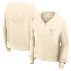 Houston Texans Women's Glory Cropped Full-Zip Hoodie - Cream for sale
