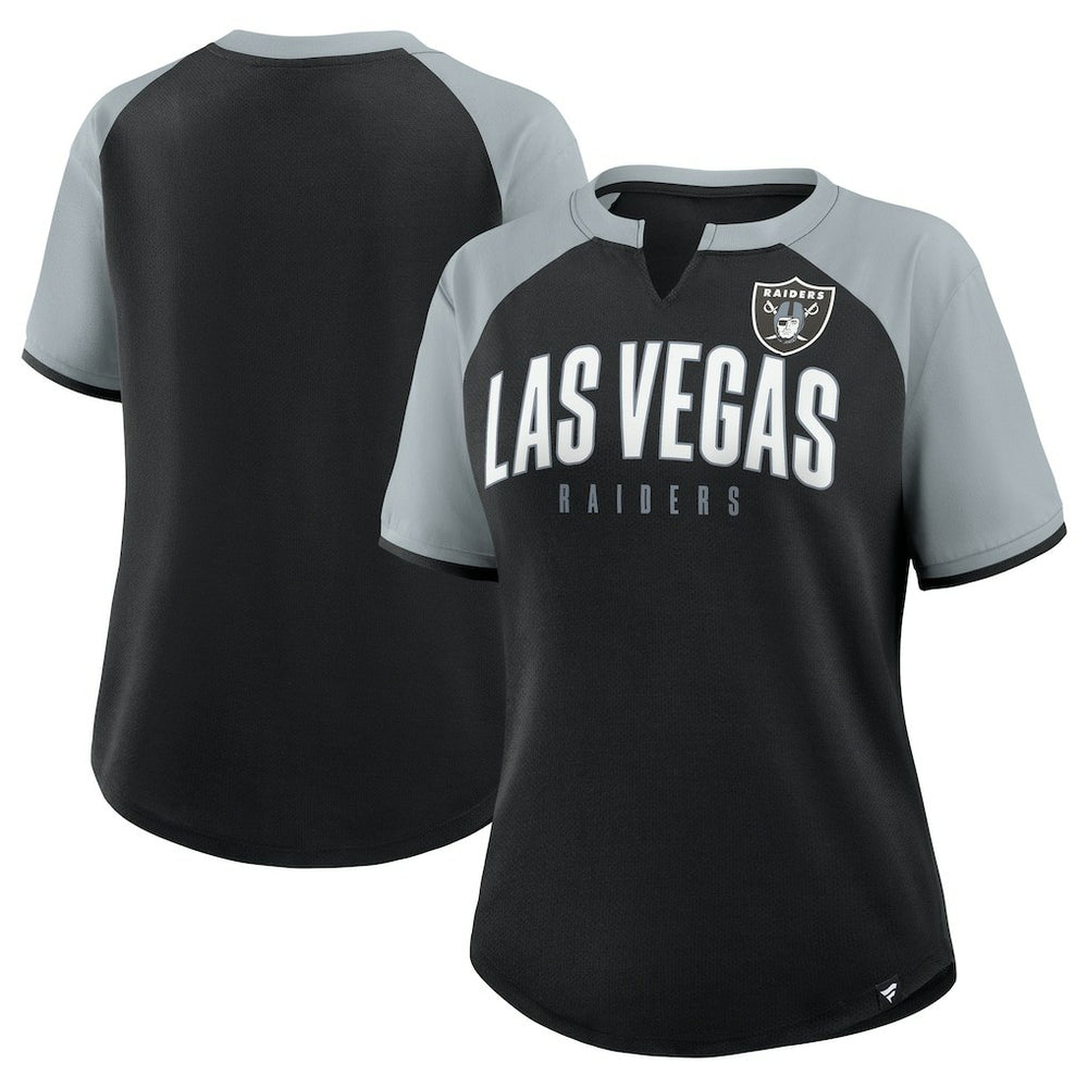 Las Vegas Raiders Women's Height Advantage T-Shirt - Black/Silver for sale