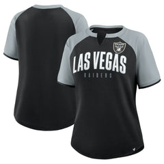 Las Vegas Raiders Women's Height Advantage T-Shirt - Black/Silver for sale
