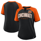 Cincinnati Bengals Women's Height Advantage T-Shirt - Black/Orange outlet