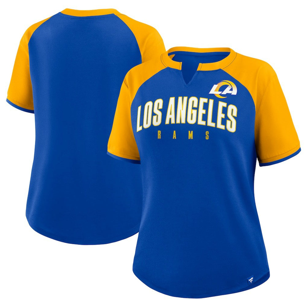 Los Angeles Rams Women's Height Advantage T-Shirt - Royal/Gold discount