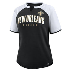 New Orleans Saints Women's Height Advantage T-Shirt - Black/White discount