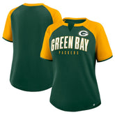 Green Bay Packers Women's Height Advantage T-Shirt - Green/Gold sale