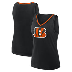 Cincinnati Bengals Logo Athletic Women's Stellar Win V-Neck Tank Top - Black cheap