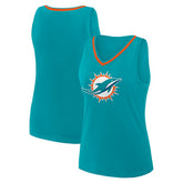 Miami Dolphins Logo Athletic Women's Stellar Win V-Neck Tank Top - Aqua for sale