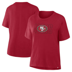 San Francisco 49ers Women's Line Em Up T-Shirt - Scarlet sale