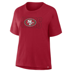 San Francisco 49ers Women's Line Em Up T-Shirt - Scarlet sale