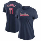 José Ramírez Cleveland Guardians Women's Cooperstown Collection Fuse Name & Number T-Shirt Navy