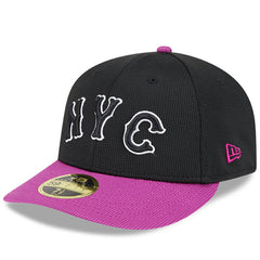 New York Mets City Connect Batting Practice Low Profile 59FIFTY Fitted Hat Charcoal/Purple