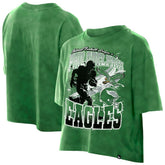 Philadelphia Eagles New Era Women's Cropped Boxy Sport Classics Mineral Wash T-Shirt - Kelly Green online
