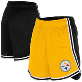 Pittsburgh Steelers New Era Women's Sport Classics Mesh Shorts - Gold/Black sale