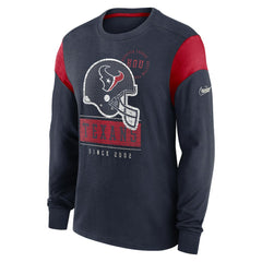 Houston Texans Rewind Playback Helmet Long Sleeve T-Shirt - Heather Navy on sale