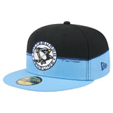 Pittsburgh Penguins New Era Vintage Color Dip 59FIFTY Fitted Hat - Black/Light Blue Hats