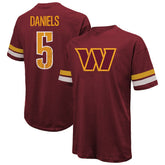 Jayden Daniels Washington Commanders Majestic Threads Name & Number Oversize Fit T-Shirt - Burgundy sale