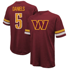 Jayden Daniels Washington Commanders Majestic Threads Name & Number Oversize Fit T-Shirt - Burgundy sale