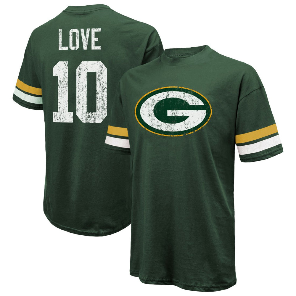 Jordan Love Green Bay Packers Majestic Threads Name & Number Oversize Fit T-Shirt - Green sale