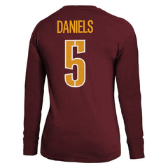 Jayden Daniels Washington Commanders Majestic Threads Women's Player Name & Number Long Sleeve T-Shirt - Burgundy online