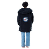 The Best Lounger in the World By Jill Martin Philadelphia 76ers Unisex Black Oversized Open-Front Hoodie Sweater discount