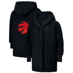 The Best Lounger in the World By Jill Martin Toronto Raptors Unisex Black Oversized Open-Front Hoodie Sweater sale