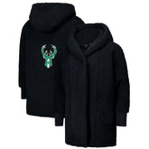 The Best Lounger in the World By Jill Martin Milwaukee Bucks Unisex Black Oversized Open-Front Hoodie Sweater cheap