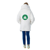 The Best Lounger in the World By Jill Martin Boston Celtics Unisex Cream Oversized Open-Front Hoodie Sweater on sale