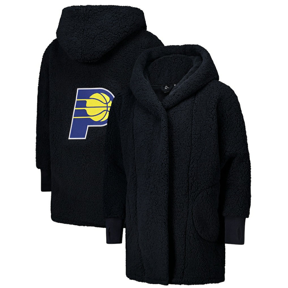 The Best Lounger in the World By Jill Martin Indiana Pacers Unisex Black Oversized Open-Front Hoodie Sweater discount