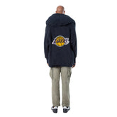 The Best Lounger in the World By Jill Martin Los Angeles Lakers Unisex Black Oversized Open-Front Hoodie Sweater for sale