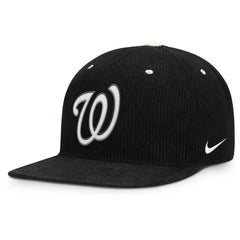 Washington Nationals Pro Corduroy Structured Snapback Hat Black