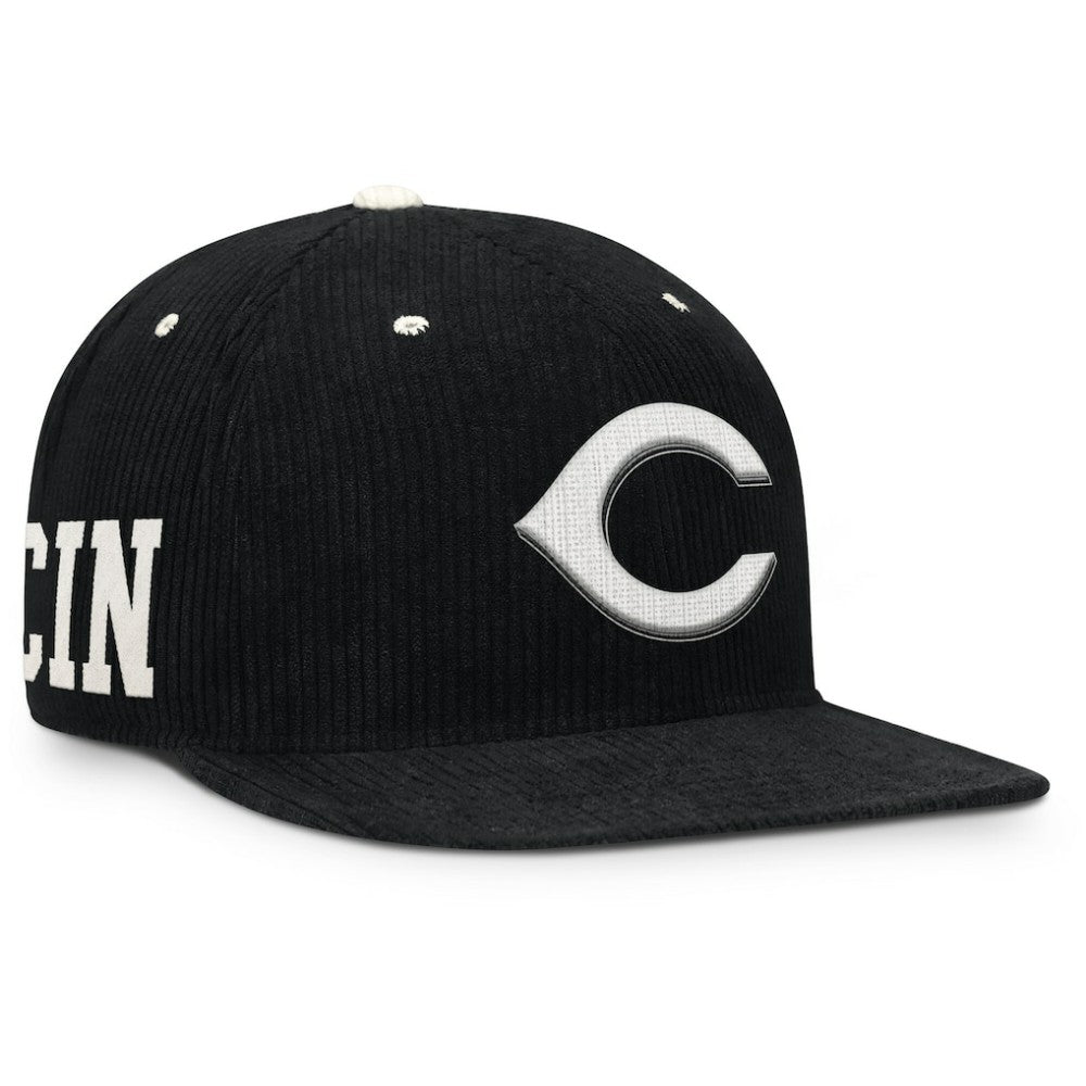 Cincinnati Reds Pro Corduroy Structured Snapback Hat Black