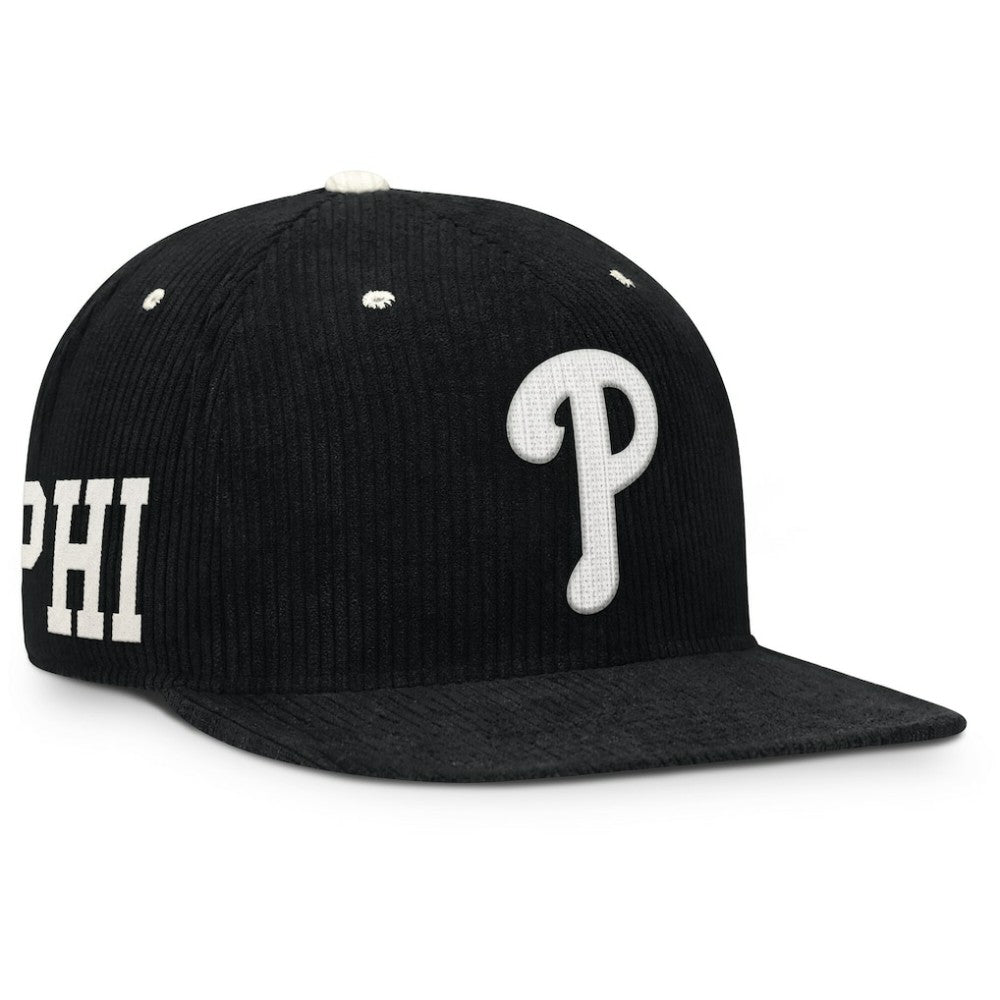 Philadelphia Phillies Pro Corduroy Structured Snapback Hat Black